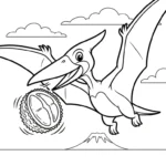 coloriage Pterosaur a imprimer pour enfant de 4 ans