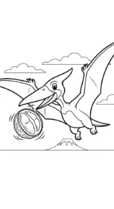 coloriage Pterosaur a imprimer pour enfant de 4 ans