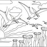 coloriage Pterosaur à imprimer kawaii