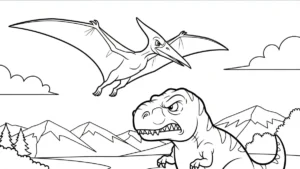 coloriage Pterosaur pour enfant de 4 ans