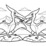 coloriage Pterosaur à imprimer pour enfants