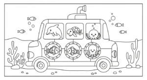 coloriage Sous marin à imprimer pour enfant de 8 ans