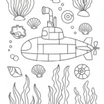 image de coloriage Sous marin pour enfant