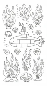 image de coloriage Sous marin pour enfant