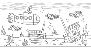 coloriage Sous marin pour enfant de à imprimer