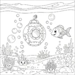 coloriage Sous marin à imprimer pdf gratuit