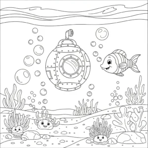 coloriage Sous marin à imprimer pdf gratuit