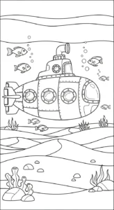 coloriage Sous marin gratuit pour enfants