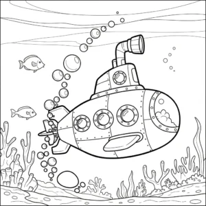 coloriage Sous marin à imprimer pdf gratuit
