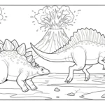 image pour coloriage Stegosaurus enfant
