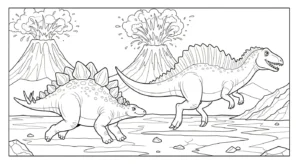 image pour coloriage Stegosaurus enfant