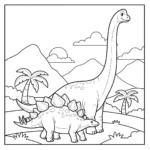 coloriage Stegosaurus pour enfant a imprimer gratuit