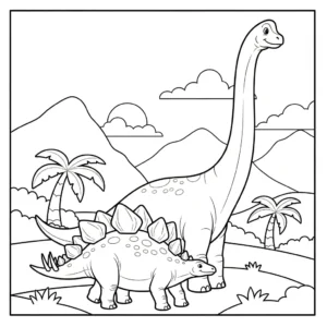 coloriage Stegosaurus pour enfant a imprimer gratuit