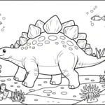 coloriage Stegosaurus pour enfant de 8 ans