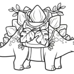 coloriage Stegosaurus pour enfant de 10 ans