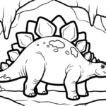 coloriage Stegosaurus pour enfant de 7 ans