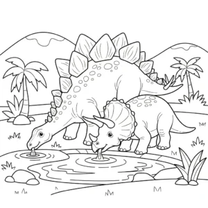 coloriage Stegosaurus pour enfants à imprimer