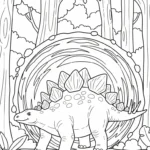 coloriage Stegosaurus et apprentissage