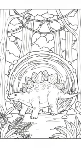 coloriage Stegosaurus et apprentissage