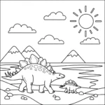 coloriage Stegosaurus pour enfant de 2 ans