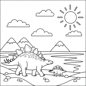 coloriage Stegosaurus pour enfant de 2 ans