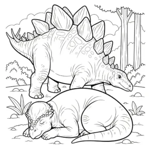 coloriage Stegosaurus a telecharger