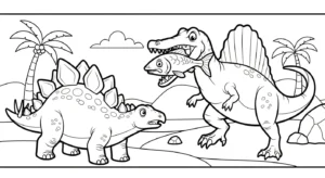 coloriage Stegosaurus à imprimer pour enfant de 2 ans