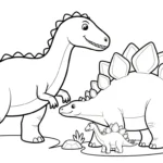 coloriage Stegosaurus pour enfant de 2 ans