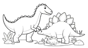coloriage Stegosaurus pour enfant de 2 ans