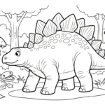 coloriage Stegosaurus pour primaire