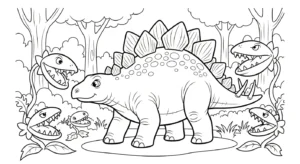 coloriage Stegosaurus pour primaire