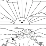 coloriage Stegosaurus a imprimer pour enfant de 4 ans