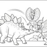 coloriage Stegosaurus et découpage à imprimer