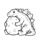 coloriage Stegosaurus pour bebe a imprimer