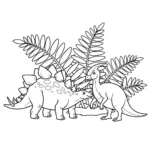 coloriage Stegosaurus educatif pour enfant