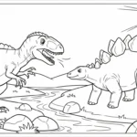 coloriage Stegosaurus et decoupage a imprimer gratuit