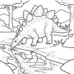 coloriage Stegosaurus pour enfants a imprimer