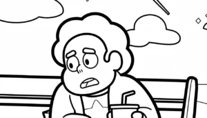coloriage Steven Universe à imprimer kawaii