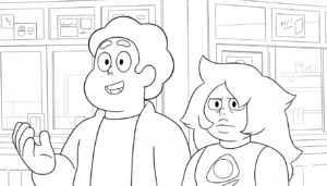 coloriage Steven Universe et découpage à imprimer