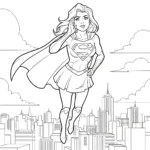 coloriage Supergirl pour enfants a imprimer