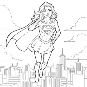 coloriage Supergirl pour enfants a imprimer