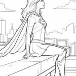 coloriage Supergirl à imprimer pour enfant de 4 ans