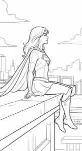 coloriage Supergirl à imprimer pour enfant de 4 ans