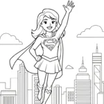 coloriage Supergirl pour enfants à télécharger