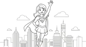 coloriage Supergirl pour enfants à télécharger