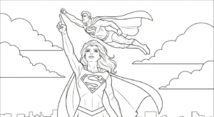 coloriage Supergirl à imprimer gratuitement