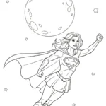 coloriage Supergirl pour enfant de 8 ans