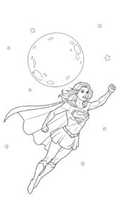 coloriage Supergirl pour enfant de 8 ans