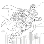 coloriage Supergirl pour enfant de 10 ans