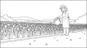 coloriage Tulipe updated pour enfant de à imprimer